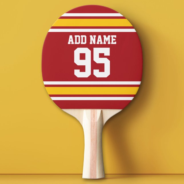 Sports Team Football Jersey Custom Name Number Ping-Pong Paddle (Custom Ping Pong Paddle - Team or College colors Sports Jersey)