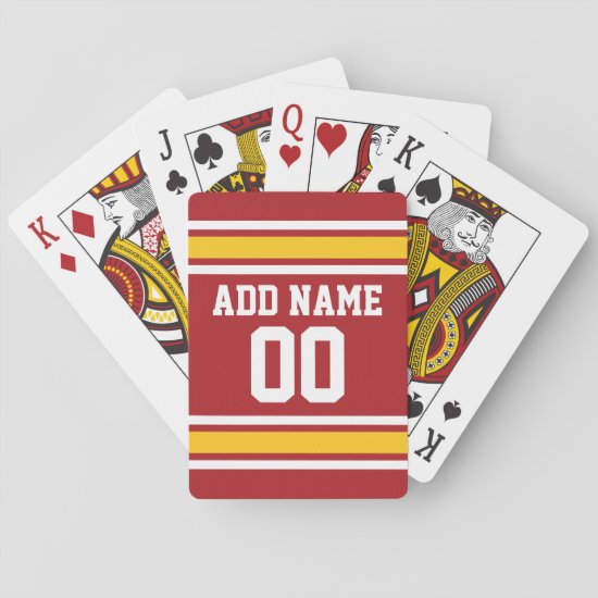 Sports Team Football Jersey Custom Name Number Playing Cards