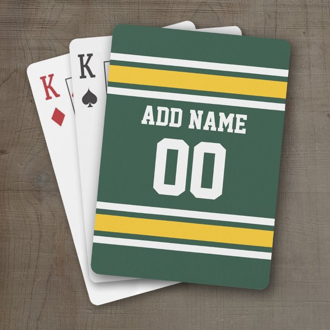 Sports Team Football Jersey Custom Name Number Poker Cards (Personalized Playing Cards - Sports Jersey Design)