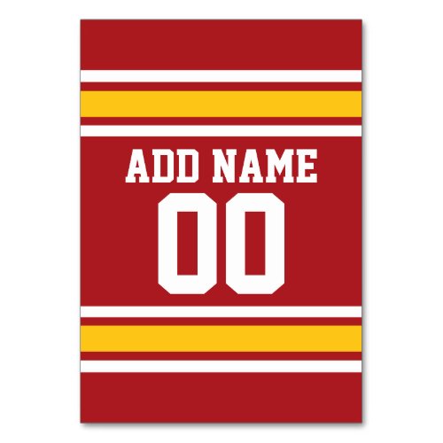 Sports Team Football Jersey Custom Name Number Table Number