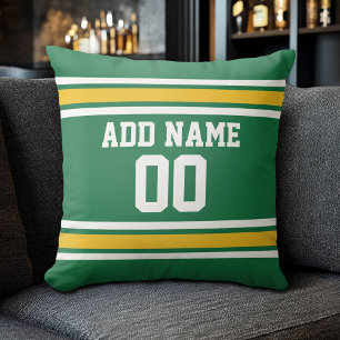 Sports Team Football Jersey Custom Name Number Throw Pillow