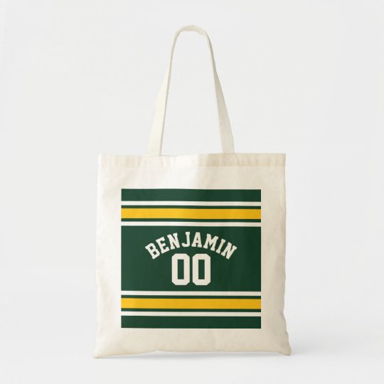 Sports Team Football Jersey Custom Name Number Tote Bag