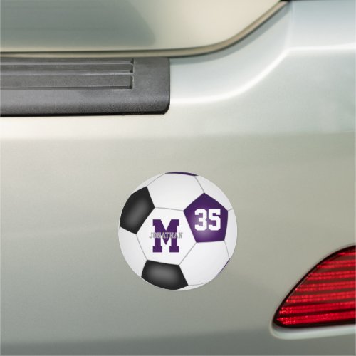 sports team gifts under 10 purple black soccer car magnet