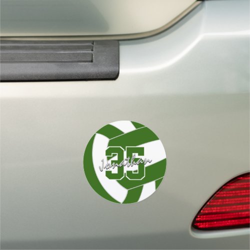 sports team green white volleyball locker or car magnet