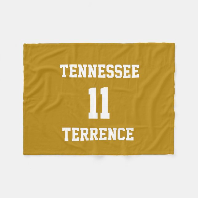 Sports Team Jersey Custom Dark Goldenrod Fleece Blanket (Front (Horizontal))