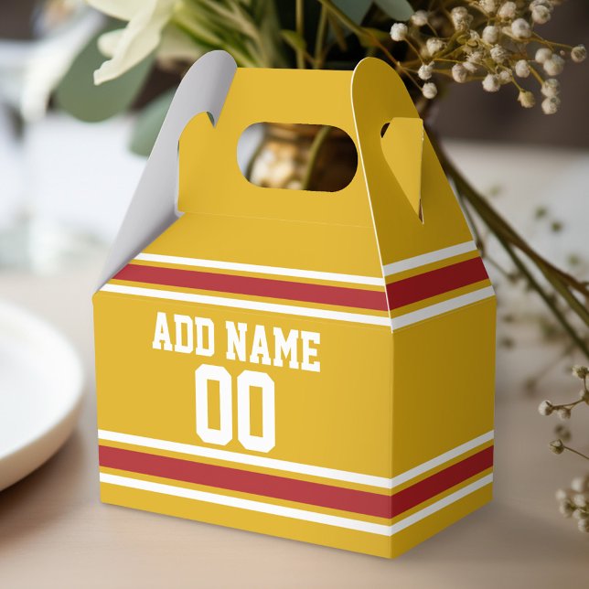 Sports Team Jersey with Custom Name and Number Favor Boxes (Personalized favor box - birthday party)