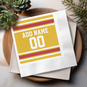 Sports Team Jersey with Custom Name and Number Paper Napkins