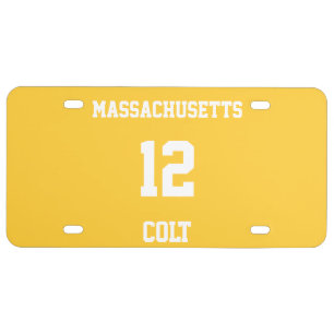 Sports Team Jersey Your Own Sunglow License Plate