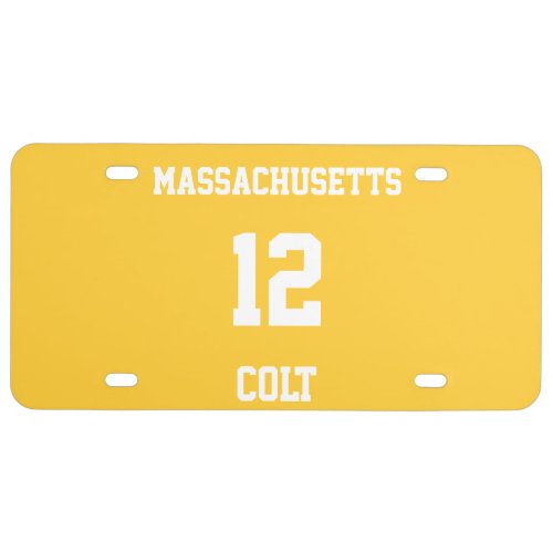 Sports Team Jersey Your Own Sunglow License Plate