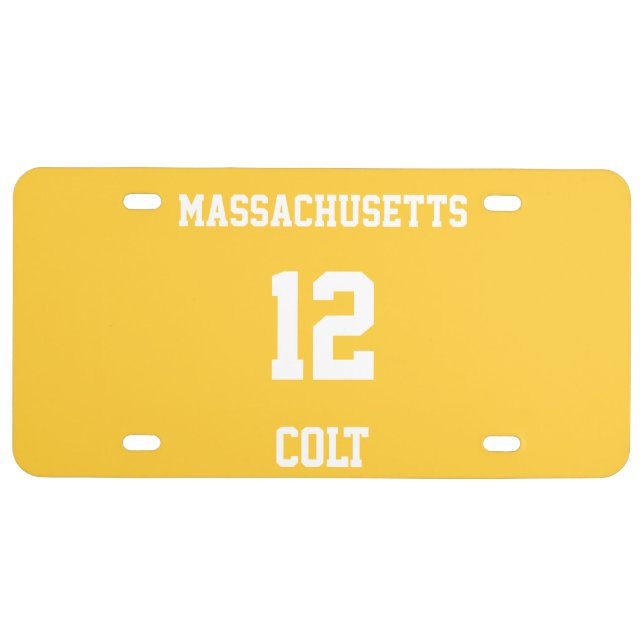Sports Team Jersey Your Own Sunglow License Plate (Front)