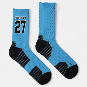 Sports Team Name Number Blue Black Dotted Socks