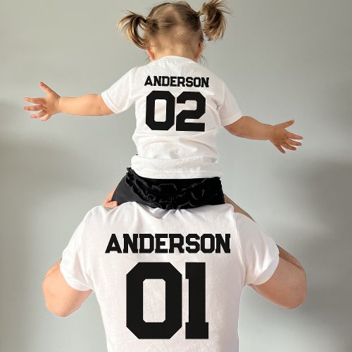 Sports Team Name Number Child Father Matching T_Shirt