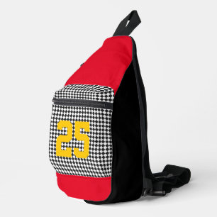 Sports Team NUMBER Colors Checker Fun Sling Bag