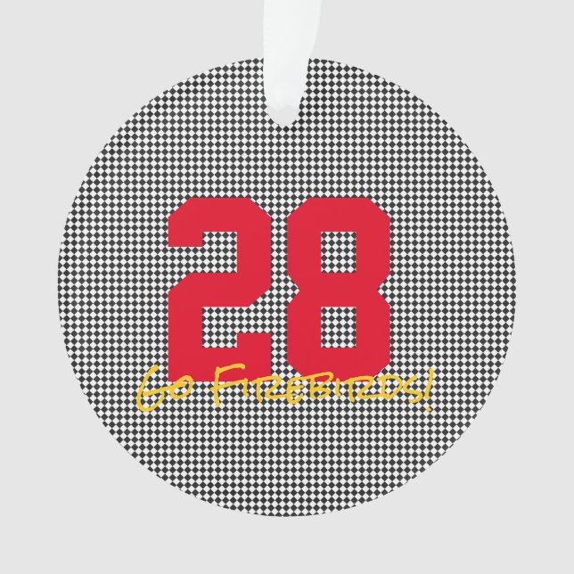 Sports Team Number Name Player Photo Fan Club Ornament (Front)