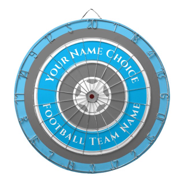 Sports Team Personalised in Light Sky Blue Dart Board (Front)