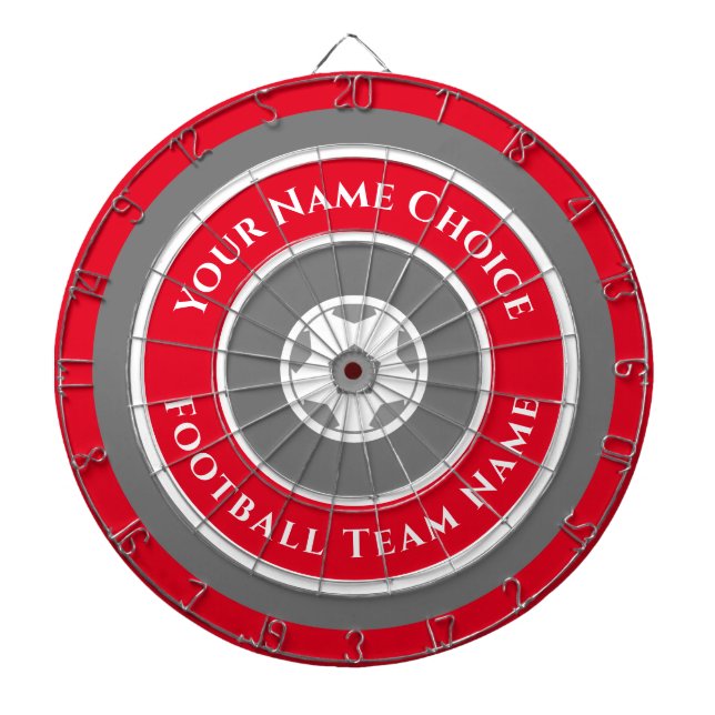 Sports Team Personalised in Red Dart Board (Front)