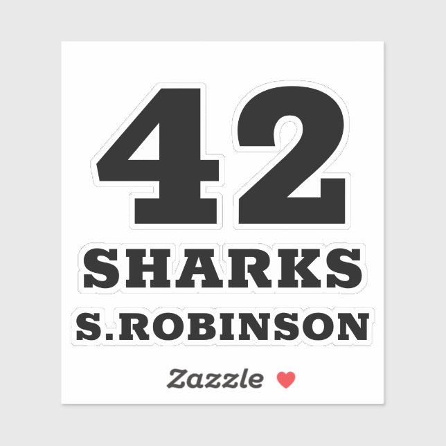 SPORTS TEAM — Personalized Player Stickers (Sheet)