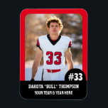 Sports Team Player (3"x4"in) Photo Magnet<br><div class="desc">Custom (3" x 4" in) team sports magnets! Add your photo, player number, name, team, and year, if it fits. Make them for the team and your fans. Ideal for any sport or activity, especially baseball, softball, tee ball, little league, volleyball, football, soccer, track and field, gym sports, or any...</div>