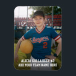 Sports Team Player (3"x4"in) Photo Magnet<br><div class="desc">Custom (3" x 4" in) team sports magnets! Add your photo, player number, name, team, and year, if it fits. Make them for the team and your fans. Ideal for any sport or activity, especially baseball, softball, tee ball, little league, volleyball, football, soccer, track and field, gym sports, or any...</div>