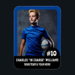 Sports Team Player (3"x4"in) Photo Magnet<br><div class="desc">Custom (3" x 4"in) team sports magnets! Add your photo, player number, name, team, and year, if it fits. Make them for the team and your fans. Ideal for any kind of sport or activity, especially baseball, softball, tee ball, little league, volleyball, football, soccer, track and field, gym sports, or...</div>