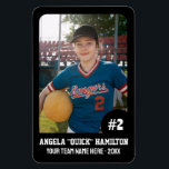 Sports Team Player (4"x6"in) Photo Magnet<br><div class="desc">Custom (4" x 6" in) team sports magnets! Add your photo, player number, name, team, and year, if it fits. Make them for the team and your fans. Ideal for any sport or activity, especially baseball, softball, tee ball, little league, volleyball, football, soccer, track and field, gym sports, or any...</div>
