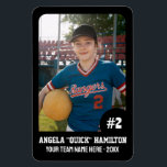 Sports Team Player (4"x6"in) Photo Magnet<br><div class="desc">Custom (4" x 6" in) team sports magnets! Add your photo, player number, name, team, and year, if it fits. Make them for the team and your fans. Ideal for any sport or activity, especially baseball, softball, tee ball, little league, volleyball, football, soccer, track and field, gym sports, or any...</div>