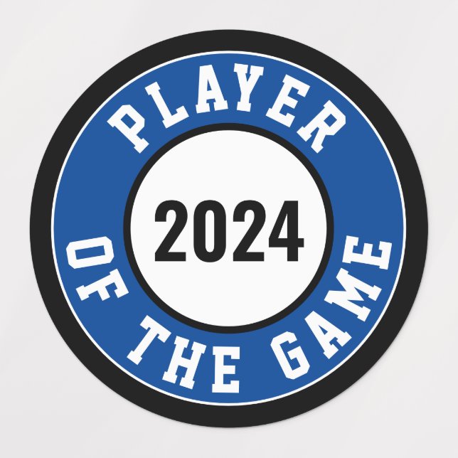 Sports Team Player of the Game Helmet Label (Design 1)
