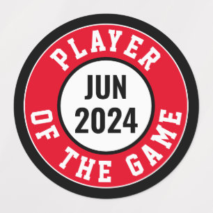 Sports Team Player of the Game Helmet Label