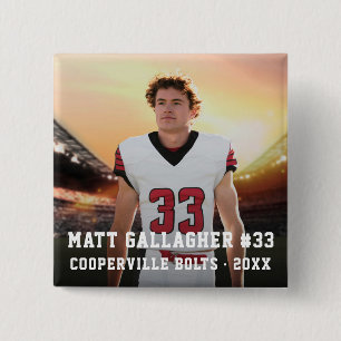 Sports Team Player   Square Photo Button