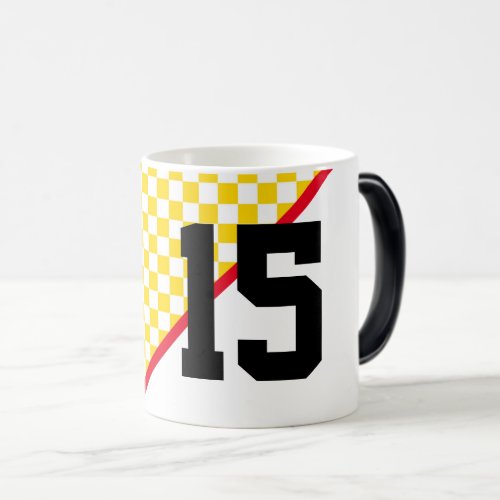 Sports Team Red Gold Black Player Number Age Fun Magic Mug