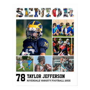 Sports Team Senior Night Player Photo Collage Poster