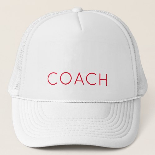 Sports Team Spirit COACH Gift Custom text Red  Trucker Hat