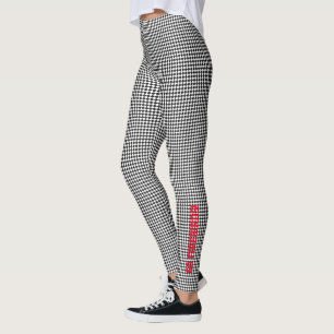 Sports Team Spirit GO School NAME Checkered Fun Leggings