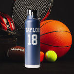 Sports Team Water Bottle<br><div class="desc">Sports team number and name</div>
