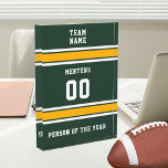 Sports Team Your Name Number Green Gold White Acrylic Award<br><div class="desc">Trendy sport-designed product. Looks good on anything. ⭐PERSONALIZE this template with your artwork. ⭐EDIT it further to make more changes. ⭐TRANSFER this design to any product. Visit all my stores at bit.ly/SandyspiderStores (cut and paste).</div>