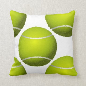 sports tennis balls throw pillow