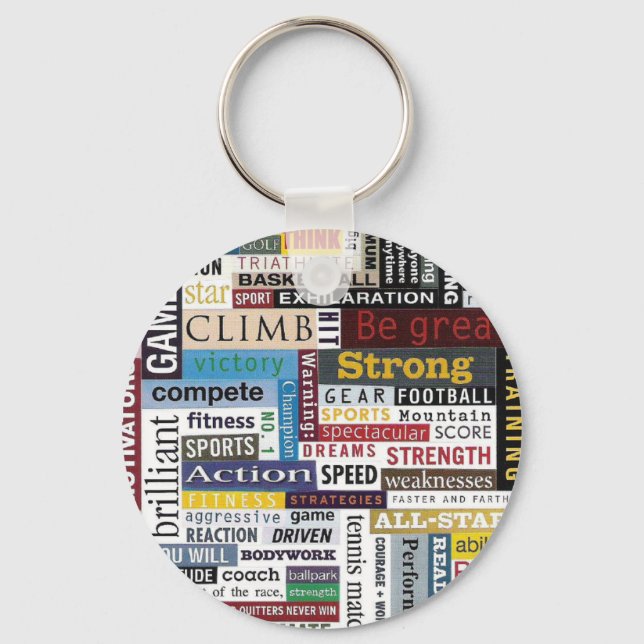 Sports, Tennis, Basketball, Football Keychain (Front)