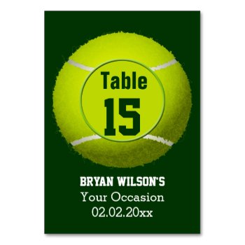 Sports Tennis Theme Personalized Table Numbers by PartyPops at Zazzle