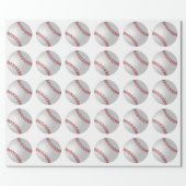 Sports Theme Baseball Wrapping Paper (Flat)