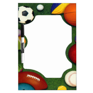 Sports theme dry erase board