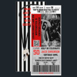 Sports Theme Football Ticket Birthday Party Invitation<br><div class="desc">Be sure to get a ticket to the best party in town! Your friends will love getting this invitation to your party and it will be a time to remember for years to come! Personalize it as you choose, perfect for birthdays or any sports theme party. Personalize your last name...</div>