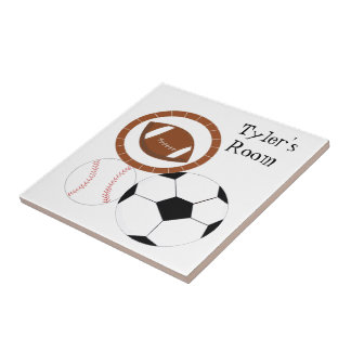 Sports Theme - Name Ceramic Tile