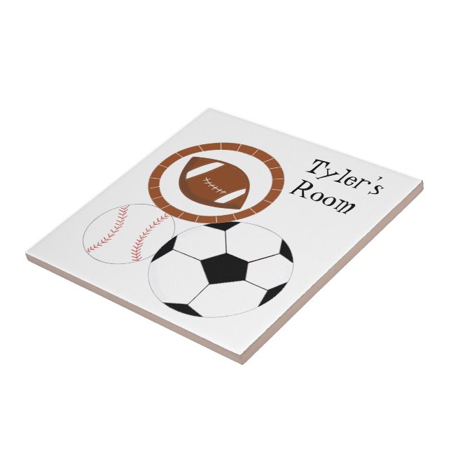 Sports Theme - Name Ceramic Tile (Side)