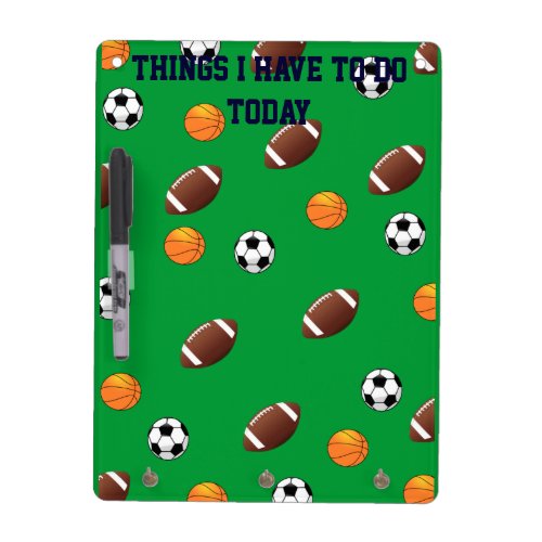 Sports Theme on Green to do list Dry Erase Board