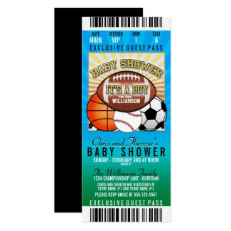 Sports Theme Party Baby Shower Card
