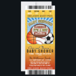 Sports Theme Party Baby Shower Invitation<br><div class="desc">Customize your own championship tickets for your own sports themed party baby shower!</div>