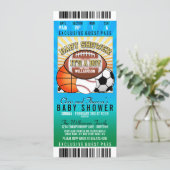 Sports Theme Party Baby Shower Invitation (Standing Front)