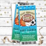 Sports Theme Party Baby Shower Invitation<br><div class="desc">Customize your own championship tickets for your own sports themed party baby shower!</div>