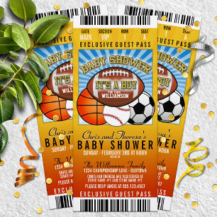 Sports Theme Party Baby Shower Invitation
