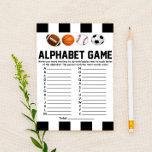 Sports Themed Alphabet Baby Shower Game Stationery<br><div class="desc">This is a sports themed Alphabet Game Baby Shower Game. *Alphabet Game - Guests will fill in a word that has to do with babies for each letter of the alphabet. Whoever fills out the most words, wins! Sport themed baby shower game, football themed baby shower games, baseball baby shower...</div>
